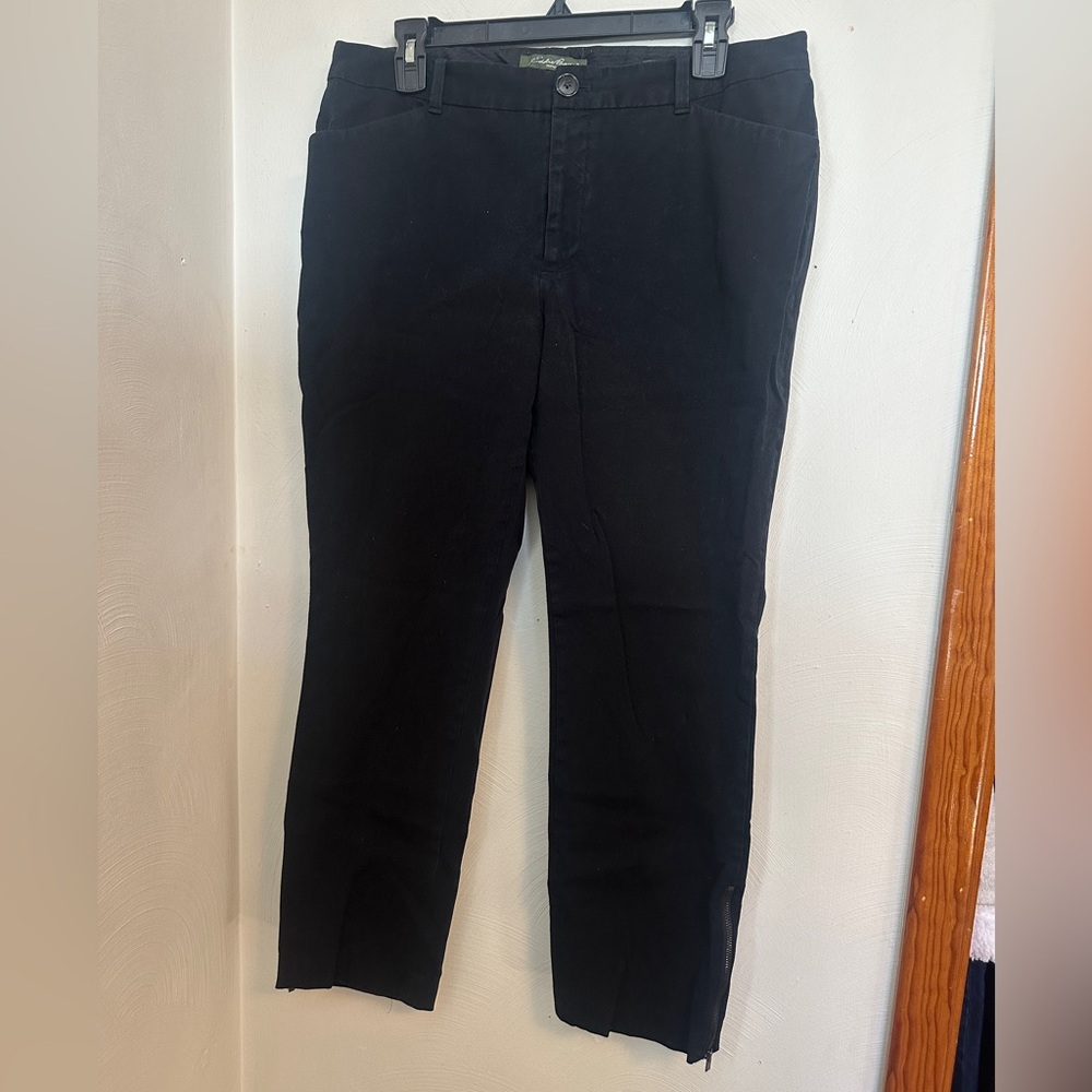 Eddie Bauer Women’s Blakey Fit Black Trousers Ankle Zip Size 14